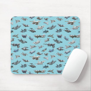 Tapis De Souris Cartographie avions militaires sans couture motif