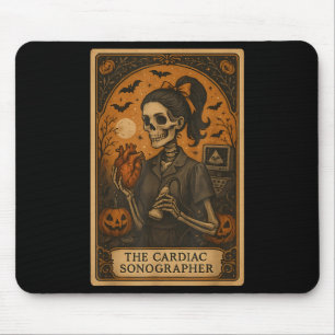 Tapis De Souris Cartomancienne échocardiographiste d'Halloween squ