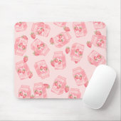 Tapis De Souris Carton de la souris à fraise Kawaii (Avec souris)