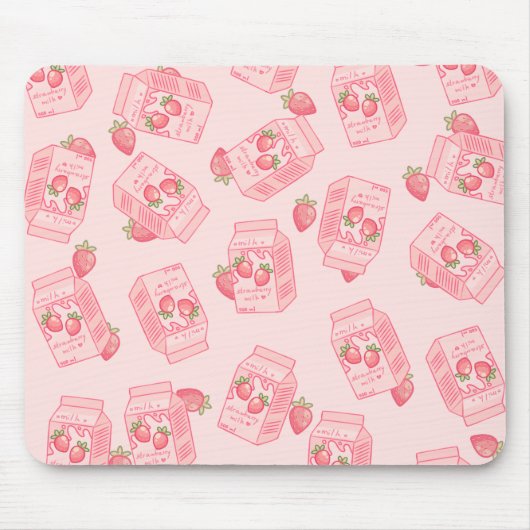 Tapis De Souris Carton de la souris à fraise Kawaii (Devant)