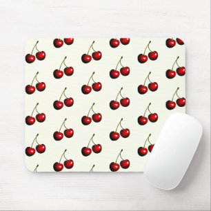 Tapis De Souris Carton de la souris des cerises rouges frais - Cou