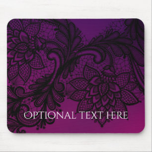 Tapis De Souris Carton d'invitation élégant rose et violet à dente