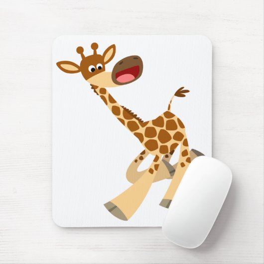 Tapis De Souris Carton mignon Ambling Giraffe Mousepad (Avec souris)