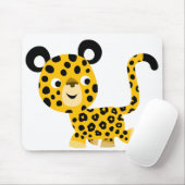Tapis De Souris Carton mignon souriant léopard Mousepad (Avec souris)