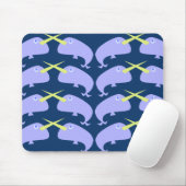 Tapis De Souris Carton violet Narwhal Paire Caractère Conception (Avec souris)