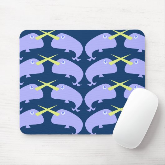 Tapis De Souris Carton violet Narwhal Paire Caractère Conception (Avec souris)
