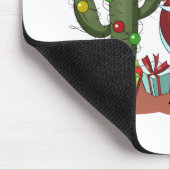Tapis De Souris Cartoon cactus and Santa Claus wearing a sombrero (Coin)