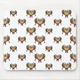 Tapis De Souris Cartoon de ski de Chouette