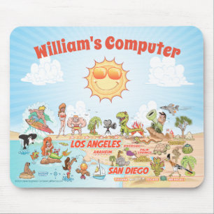 Tapis De Souris Cartoon de souris Californie personnalisable
