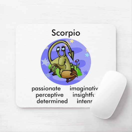 Tapis De Souris Cartoon personnalisable Caractéristiques Scorpio Z (Avec souris)