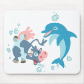 Tapis De Souris Cartoon Seacow et Dolphin mousepad (Devant)