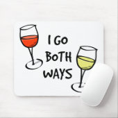 Tapis De Souris Cartoon Wine Glasses I Go Both Ways Funny (Avec souris)