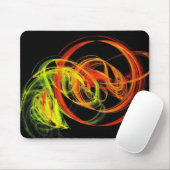 Tapis De Souris Cartouche Abstraite orange jaune vert (Avec souris)