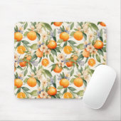 Tapis De Souris Cartouche de souris orange en fleurs (Avec souris)