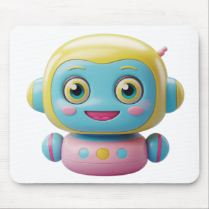 Tapis De Souris Cartouche de souris Robot 3D - Kawaii AI Tech Budd