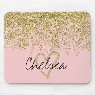 Tapis De Souris Cascade Coeur de Parties scintillant de Chelsea