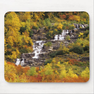 Tapis De Souris Cascade en dessous du mont Cannon dans Glacier Nat