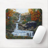 Tapis De Souris Cascade Mère et Cube Ours Noir (Avec souris)