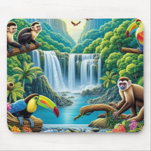 Tapis De Souris Cascade tropicale de la forêt tropicale