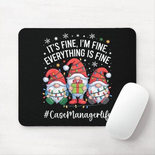 Tapis De Souris Case Manager Gnome Everything Is Fine Funny Christ (Avec souris)