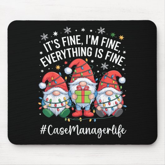 Tapis De Souris Case Manager Gnome Everything Is Fine Funny Christ (Devant)