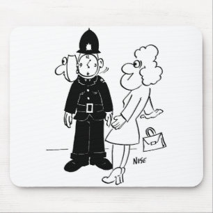 Tapis De Souris Casque de l'horloge du policier