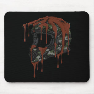 Tapis De Souris Casque de motocross Vintage Drip Melt Dirt Bike Co