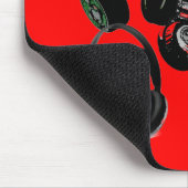Tapis De Souris Casque noir rouge Silhouettes Pop Art (Coin)