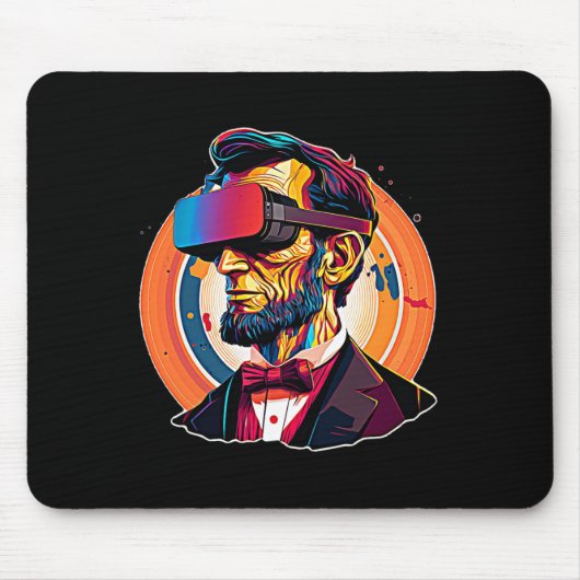 Tapis De Souris Casque Vr Abraham Lincoln Jeu vidéo Virtual Real (Devant)