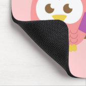 Tapis De Souris Casquette de graduation de Chouette rose mignonne (Coin)