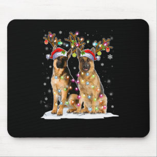 Tapis De Souris Casquette de rennes malinois belge Père Noël Chris