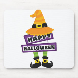 Tapis De Souris Casquette de sorcière et Halloween pieds
