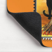 Tapis De Souris Casquette des sorcières assis de Halloween Kitty (Coin)