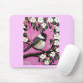 Tapis De Souris Casquette noir chickadee (Avec souris)
