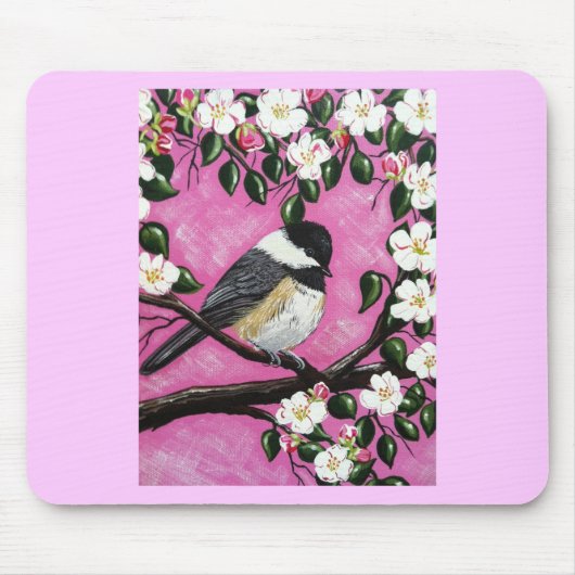 Tapis De Souris Casquette noir chickadee (Devant)