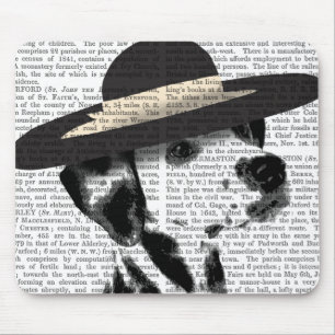 Tapis De Souris Casquette noir dalmatien et débordé