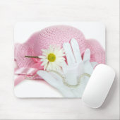 Tapis De Souris Casquette rose et gants blancs (Avec souris)