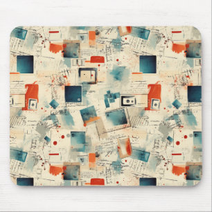 Tapis De Souris Cassette de caméra sarcelle rétro Éphémère orange