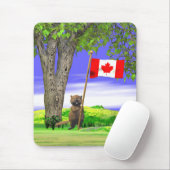 Tapis De Souris Castor et drapeau canadiens (Avec souris)