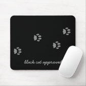 Tapis De Souris Cat Approuvé Gris Empreintes de pattes Black Souri (Avec souris)
