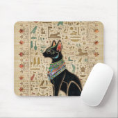 Tapis De Souris Cat égyptien - Bastet sur le papyrus (Avec souris)