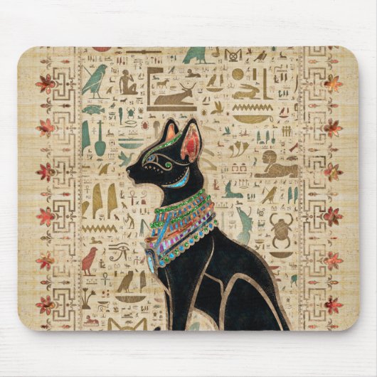 Tapis De Souris Cat égyptien - Bastet sur le papyrus (Devant)