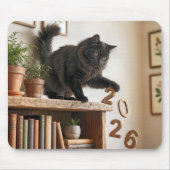 Tapis De Souris Cat Knocking Off 2026 Year from Bookcase (Devant)