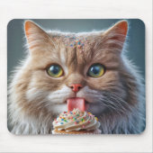Tapis De Souris Cat Licking A Cupcake (Devant)