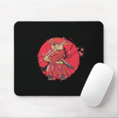 Tapis De Souris Cat Ninja Katana Kendo épée Japon Samurai cadeau (Avec souris)