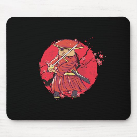 Tapis De Souris Cat Ninja Katana Kendo épée Japon Samurai cadeau (Devant)