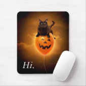 Tapis De Souris Cat on Halloween Balloon (Avec souris)