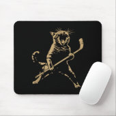 Tapis De Souris Cat Playing Ice Hockey  (Avec souris)