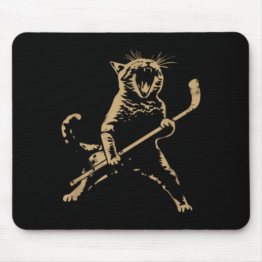 Tapis De Souris Cat Playing Ice Hockey  (Devant)