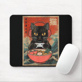 Tapis De Souris Cat Ramen Japanese Funny Graphic Kawaii Anime  (Avec souris)